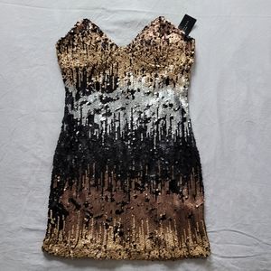 SEXY Multi Sequin Mini Dress M